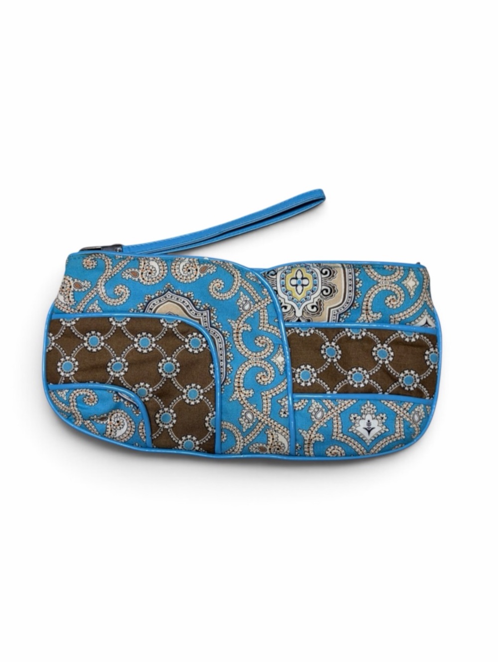 Vera Bradley Java Blue Wristlet Organizer Retired Y2K Paisley Clutch
